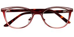 Hannah Oval Red Glasses1