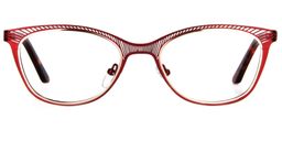 Hannah Oval Red Glasses0