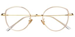 Cecilia Cat Eye Gold Glasses1