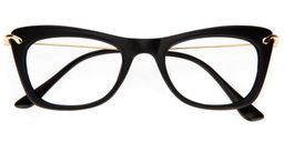 Angelina Cat Eye Black Glasses1