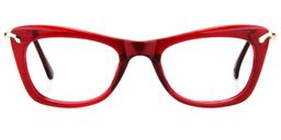 Angelina Cat Eye Red Glasses0