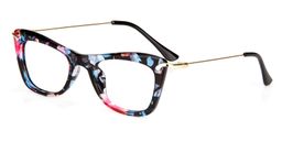 Angelina Cat Eye Blue Floral Glasses3
