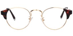 Blanche Round Gold-Tortoise Glasses0