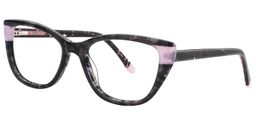 Barbara Rectangle Black-Pink Glasses2