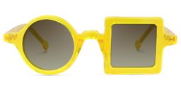 Paola Asymmetric Yellow Glasses6