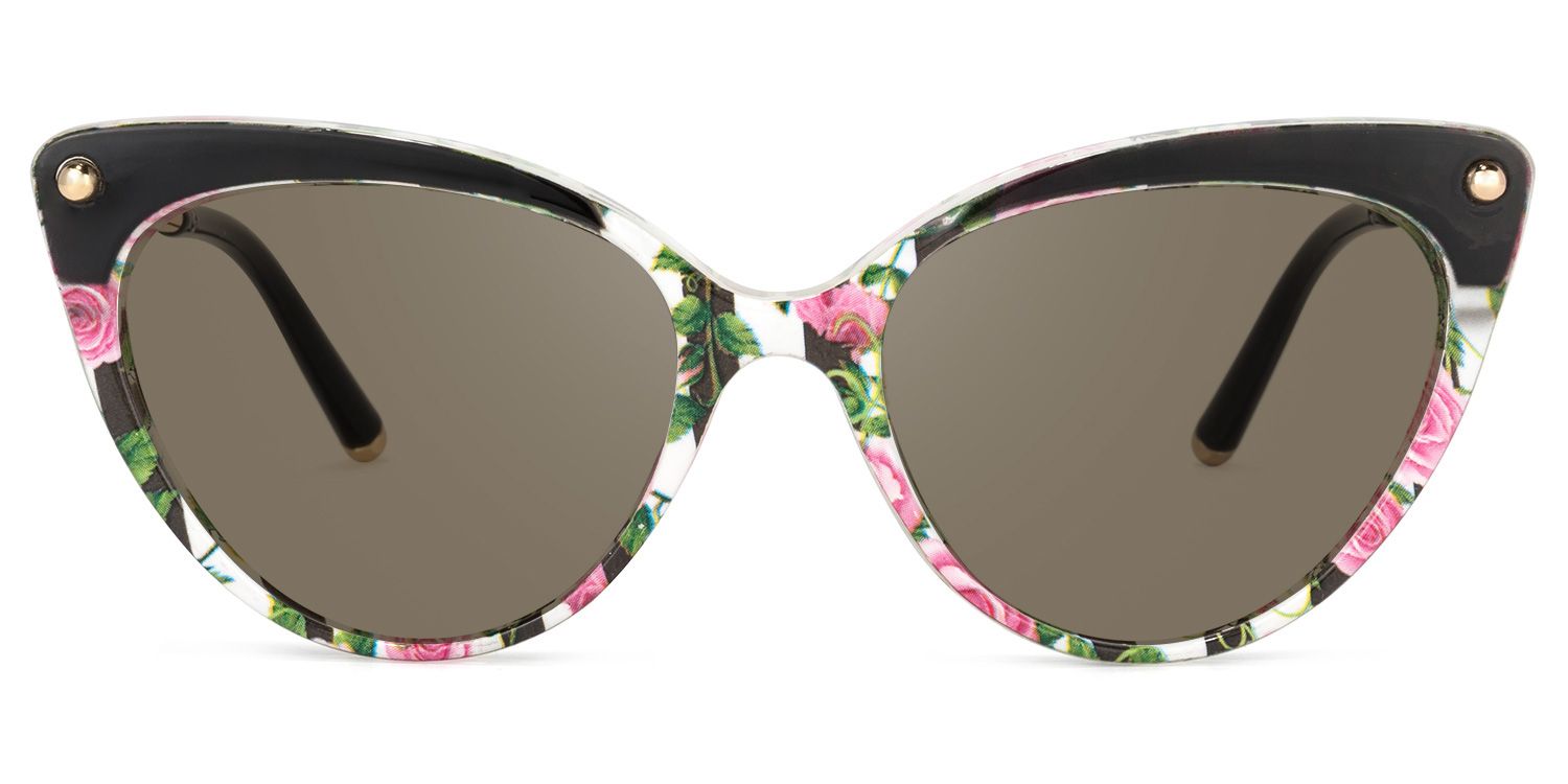 Cat Eye Pink-Floral Glasses | Zeelool Eyeglasses7