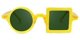 Paola Asymmetric Yellow Glasses10