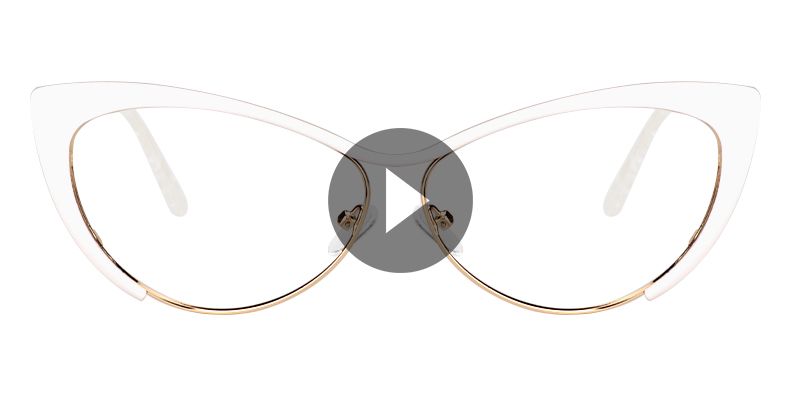 Ellen Cateye White Glasses