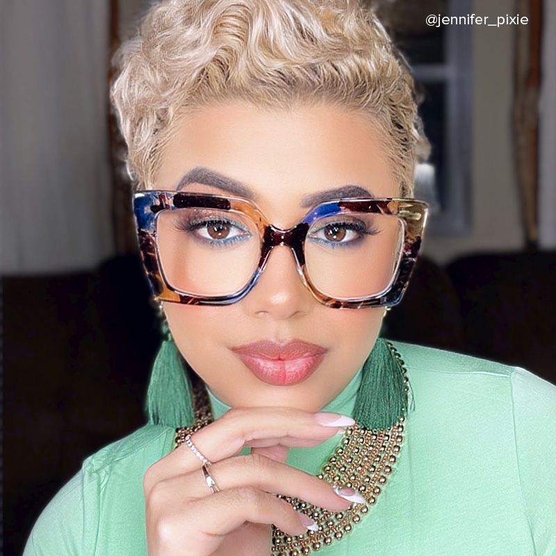 Qatar Blue-Black Square Glasses