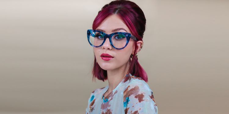 Starry Cateye Blue Glasses